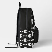 Monogramm für Schwarz-Weiß-Gamer-Muster Bedruckter Rucksack (Links)