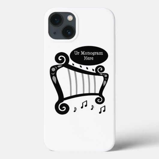 Monogramm für Schwarz-Weiß-Harn Case-Mate iPhone Hülle (Rückseite)