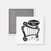 Monogramm für Schwarz-Weiß-Harn Magnet (Vorderseite/Rückseite)