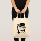Monogramm für Schwarz-Weiß-Harn Tragetasche (Vorderseite (Produkt))
