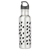 Monogramm für Schwarz-Weiß-Pinselstrich Edelstahlflasche (Rückseite)