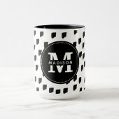 Monogramm für Schwarz-Weiß-Pinselstrich Tasse (Zentrum)