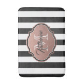 Monogramm für Schwarz-Weiß-Streifen Badematte (Vorderseite Vertikal)