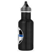 Monogramm für Schwarz-weiß- und Blue-Soccer-Sporta Edelstahlflasche (Rechts)