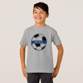 Monogramm für Schwarz-weiß- und Blue-Soccer-Sporta T-Shirt (Vorne ganz)