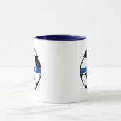 Monogramm für Schwarz-weiß- und Blue-Soccer-Sporta Tasse (Zentrum)