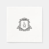 Monogramm für Schwarz-Weiß-Wappen Serviette (Vorderseite)