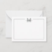 Monogramm für Schwarz-weiße Skriptkalligraphie Mitteilungskarte (Vorderseite)