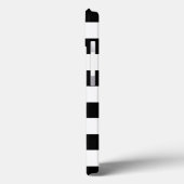 Monogramm für Schwarz-weiße Streifen Individuelle Case-Mate iPhone Hülle (Rückseite / Links)