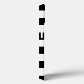 Monogramm für Schwarz-weiße Streifen Individuelle Case-Mate iPhone Hülle (Rückseite / Rechts)