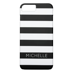 Monogramm für Schwarz-weiße Streifen Individuelle Case-Mate iPhone Hülle