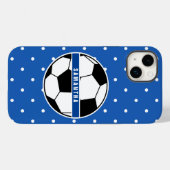 Monogramm für Schwarz-weiße und Blue-Soccer-Spiele Case-Mate iPhone Hülle (Rückseite (Horizontal))