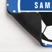 Monogramm für Schwarz-weiße und Blue-Soccer-Spiele Mousepad (Ecke)