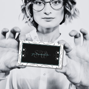 Monogramm für Schwarz-weiße Zierklatschdiamanten Visitenkarte