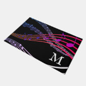 Monogramm für Schwarze MUSIKNOTEN Fußmatte (Schrägansicht)