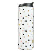 Monogramm für schwarze rosa und goldene Konfetti-P Thermosbecher (Nach links gedreht)