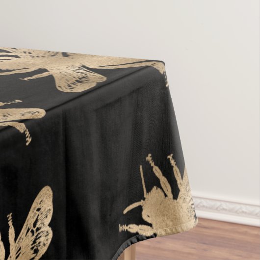Monogramm für Schwarze und Goldbienen und rosa Hon Tischdecke (Beispiel)