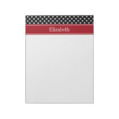 Monogramm für schwarze und weiße Polka-Punkte Cran Notizblock (Rotiert)