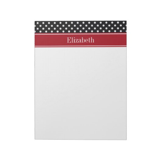 Monogramm für schwarze und weiße Polka-Punkte Cran Notizblock (Rotiert)
