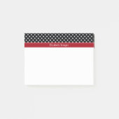 Monogramm für schwarze und weiße Polka-Punkte Cran Post-it Klebezettel (Vorderseite)