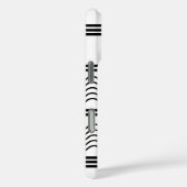 Monogramm für schwarze und weiße Streifen Case-Mate iPhone Hülle (Rückseite / Rechts)