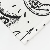 Monogramm für Schwarzweiß-Butterfly-Boho-Elemente Fleecedecke (Ecke)