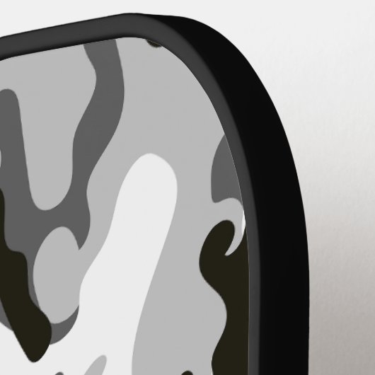 Monogramm für Schwarzweiß-Camouflage Pickleball Schläger (Linke Seite)