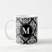 Monogramm für Schwarzweiß-Damaskus-Print Kaffeetasse (Links)