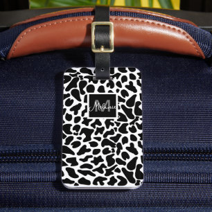 Monogramm für Schwarzweiß Gepäckanhänger