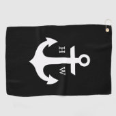 Monogramm für Schwarzweiß Golfhandtuch (Horizontal)