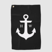 Monogramm für Schwarzweiß Golfhandtuch (Vorderseite)