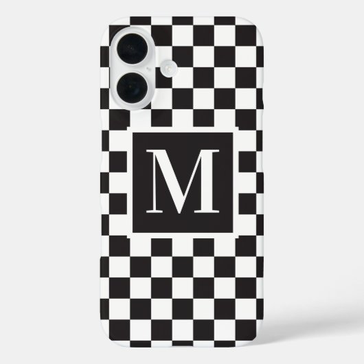 Monogramm für Schwarzweiß-Karton Case-Mate iPhone Hülle (Rückseite)