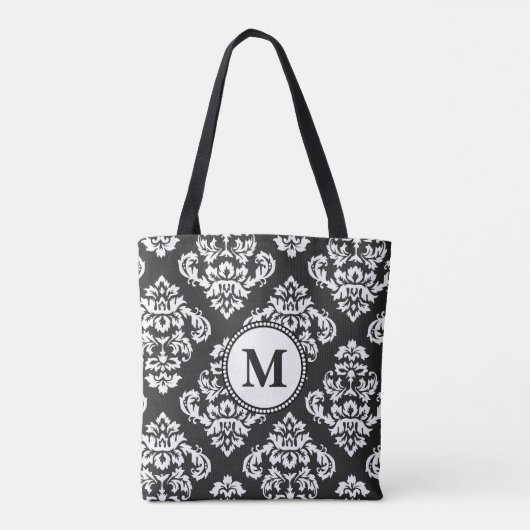 Monogramm für Schwarzweiß-Print Tasche (Rückseite)