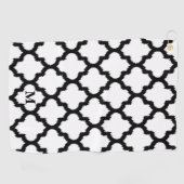 Monogramm für Schwarzweiß-Quatrefolien Golfhandtuch (Horizontal)