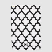Monogramm für Schwarzweiß-Quatrefolien Golfhandtuch (Vorderseite)