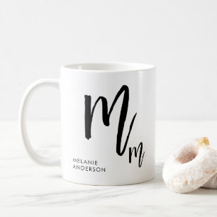 Monogramm für Schwarzweiß-Skripte Kaffeetasse