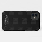 Monogramm für Schwarzweiß-Wiederholmuster Case-Mate iPhone Hülle (Rückseite (Horizontal))