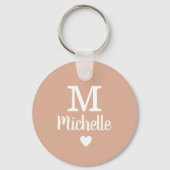 Monogramm für sie mit benutzerdefinierter Text-Ros Schlüsselanhänger (Rückseite)