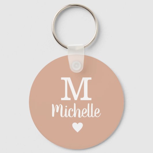 Monogramm für sie mit benutzerdefinierter Text-Ros Schlüsselanhänger (Rückseite)