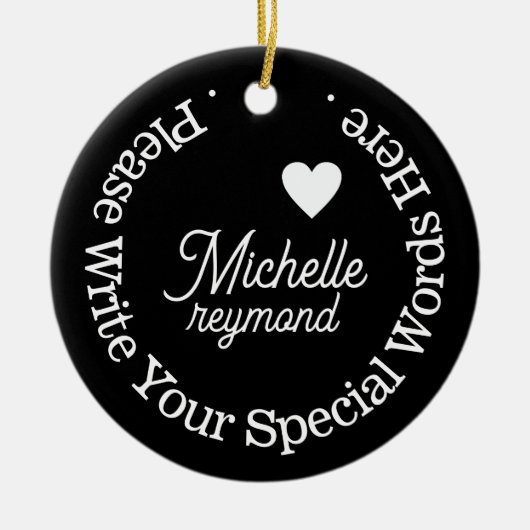 Monogramm für sie mit Individuelle Name Keramik Ornament (Vorne)