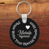 Monogramm für sie mit Individuelle Name Schlüsselanhänger (Vorderseite)