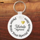 Monogramm für sie mit Individuelle Name White Schlüsselanhänger (Vorderseite)