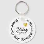 Monogramm für sie mit Individuelle Name White Schlüsselanhänger (Rückseite)