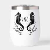 Monogramm für Silhouetten aus schwarzem Seepferd (Vorderseite)