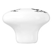 Monogramm für Silhouetten aus schwarzem Seepferd Keramikknauf (Seitenansicht)