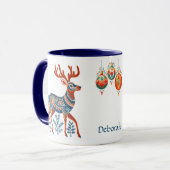 Monogramm für skandinavische Rentiere und Bulben Tasse (Vorderseite Links)