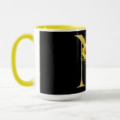 Monogramm für Sonnenblumen Buchstabe N Blumenbuchs Tasse (Links)