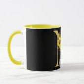 Monogramm für Sonnenblumen Buchstabe N Blumenbuchs Tasse (Links)