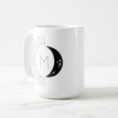 Monogramm für Sonnenstars mit schwarzem und weißem Kaffeetasse (Vorderseite Links)