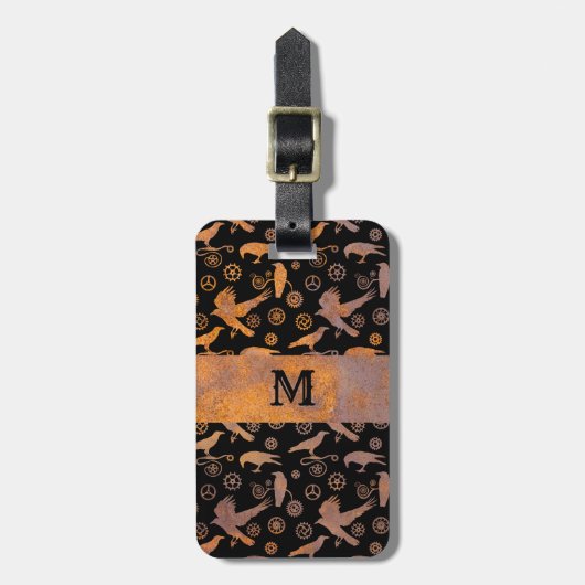 Monogramm für Stahlstangen mit rostfreiem Stahl Gepäckanhänger (Vorderseite vertikal)